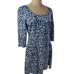 "BODEN" Navy Print‎ Mini Dress SZ 10p Women's Dress Office Work Wear  Summer